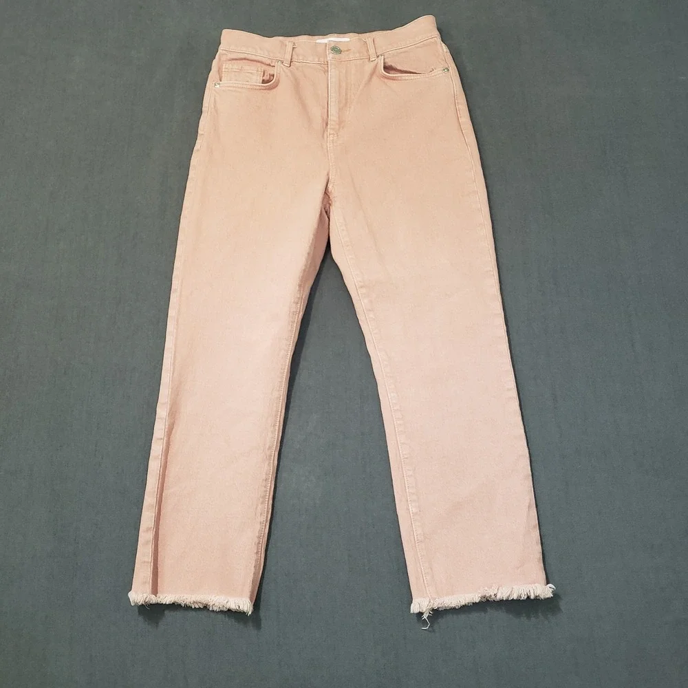 Ann Taylor Loft‎ Jeans Womens Size 2 High Waist Straight Crop Pink